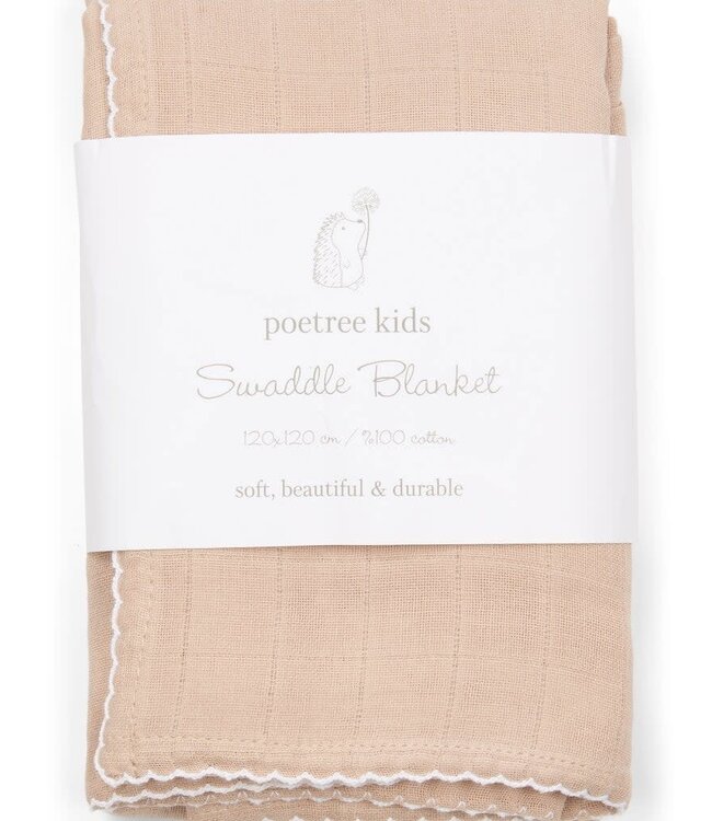 Poetree kids - Swaddle 120x120cm - Camel