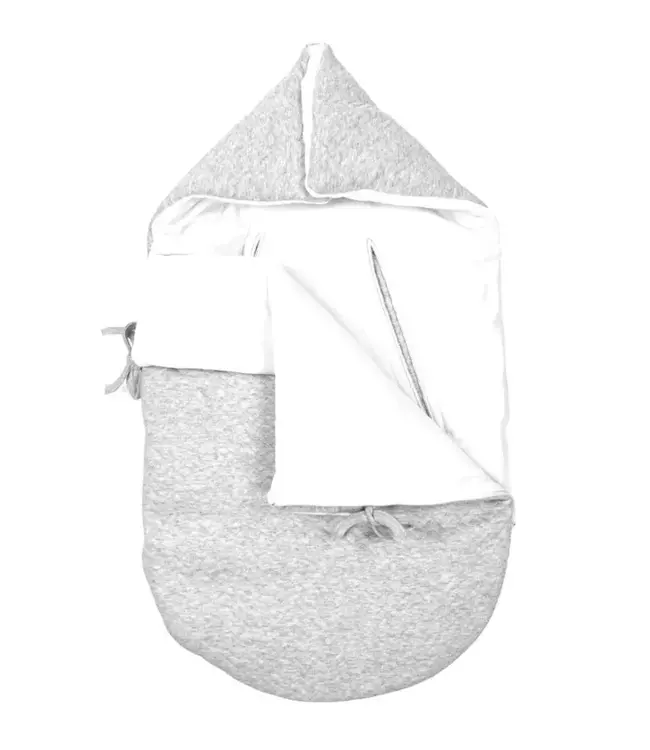 Poetree kids - Voetenzak/engelennestje 5-punts gordel - Chevron light grey melange