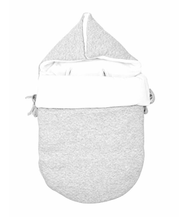 Poetree kids - Voetenzak/engelennestje 5-punts gordel - Chevron light grey melange