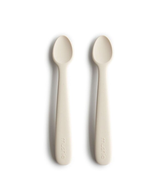 Mushie - Siliconen lepeltjes - Ivory  (2-PACK)