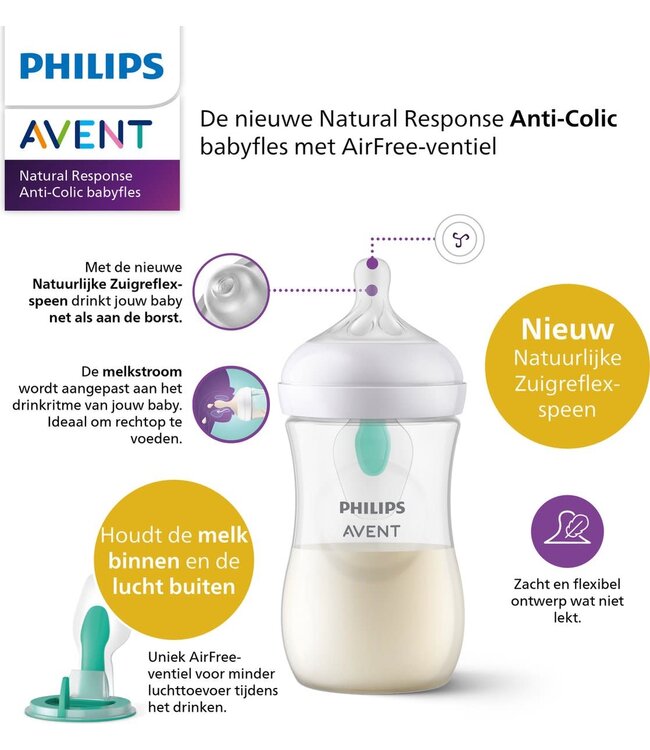 Philips-Avent Natural 3,0 Airfree zuigfles 125 ml Duo