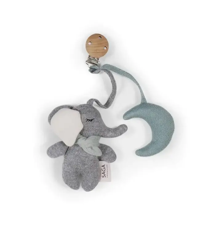 SAGA - PRAM TOY - ELEPHANT GINA - Cloud Blue