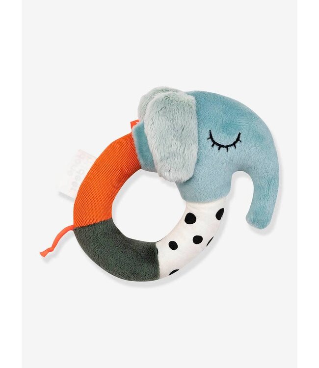 Done by Deer - Sensory ring rattle Elphee Blue