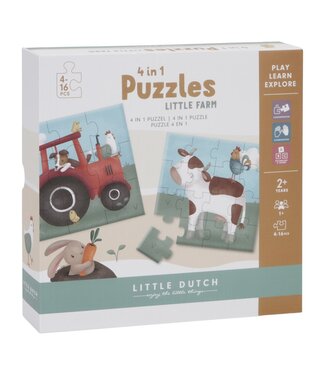 Little Dutch Little Dutch toys 4  in 1 puzzel little farmer