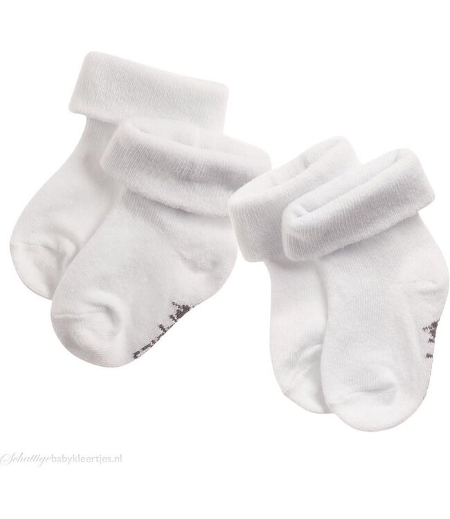 Noppies - socks 2-pack beef white