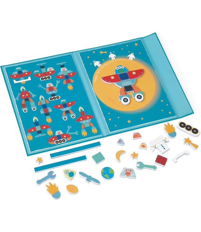 Scratch EduLogic Book: Mix&Match/RUIMTE AVONTUUR 18,2x25,6x1,3cm (gesloten), 51,5x25,6x1cm (open), magnetisch, 4+