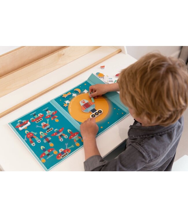 Scratch EduLogic Book: Mix&Match/RUIMTE AVONTUUR 18,2x25,6x1,3cm (gesloten), 51,5x25,6x1cm (open), magnetisch, 4+
