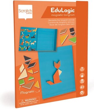 Scratch Scratch EduLogic Book: TANGRAM DIEREN 18,2x25,6x1,3cm (gesloten), 51,5x25,6x1cm (open), magnetisch, 4+