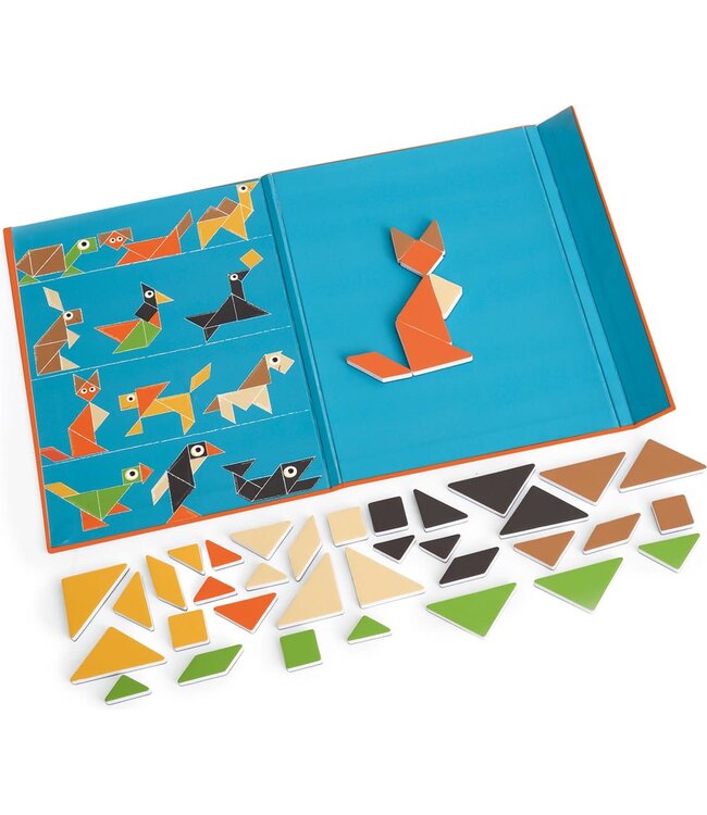 Scratch EduLogic Book: TANGRAM DIEREN 18,2x25,6x1,3cm (gesloten), 51,5x25,6x1cm (open), magnetisch, 4+