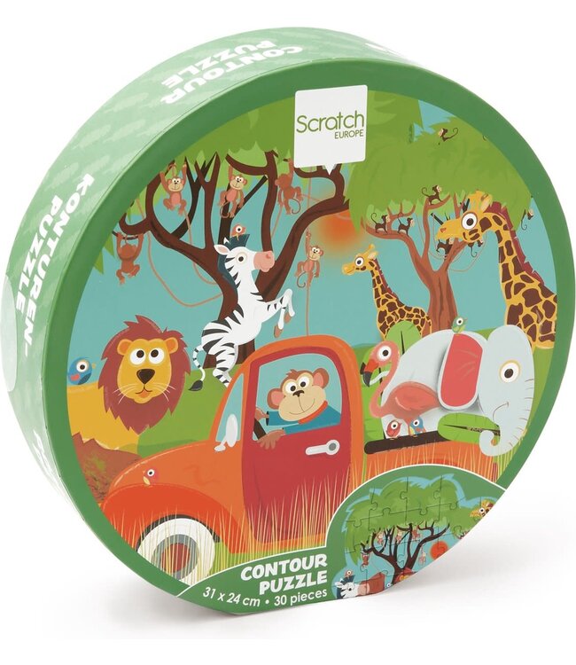 Scratch Puzzel 60pcs: CONTOUR PUZZEL/SAFARI