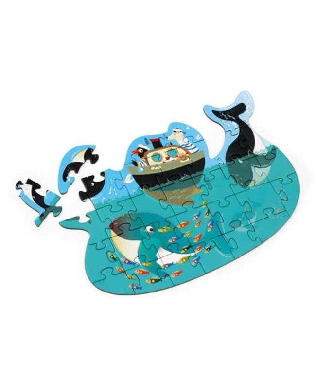 Scratch - Compact Puzzel 31Pcs: Contour Puzzel/Walvissen