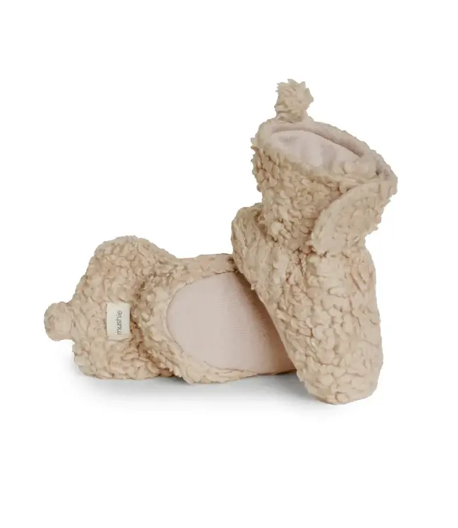 MUSHIE - COZY BABY BOOTIES - Oatmeal