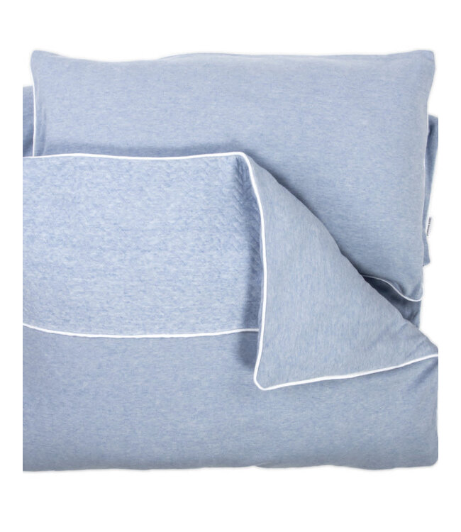 Poetree kids - Park Dekbedovertrek & Kussensloop 80X80cm / 40x30cm - Chevron denim blue