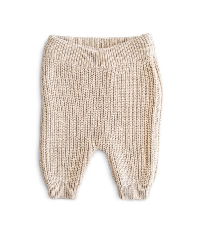 Mushie - chunky knit pants beige