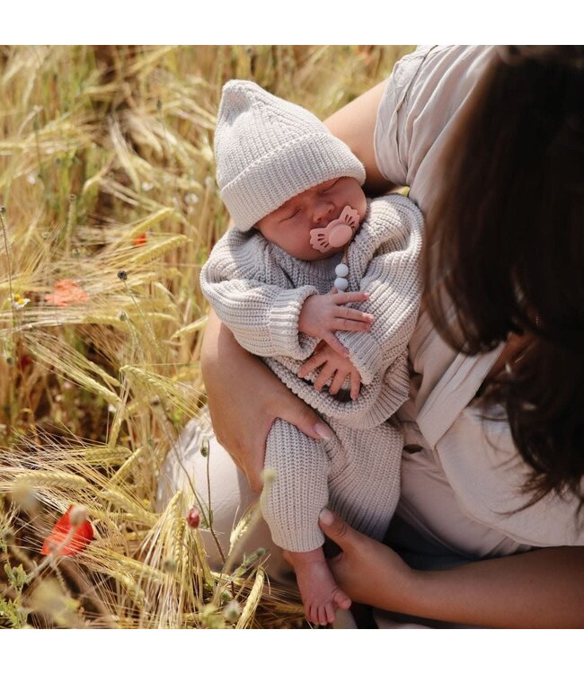 Mushie - chunky knit pants beige