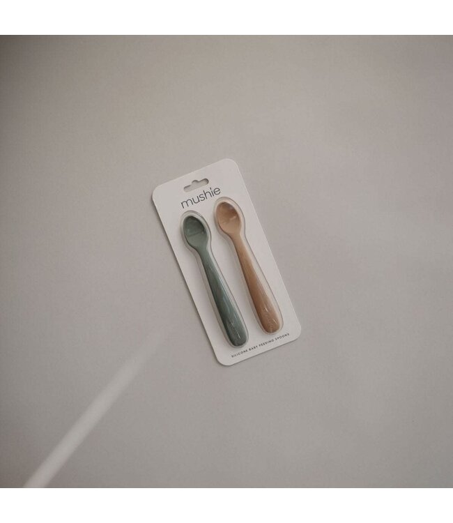 Mushie - Siliconen lepeltjes - Dried Thyme/Natural