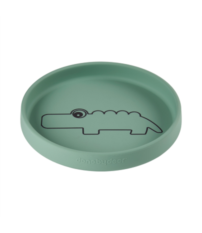 Done by Deer - Silicone plate, Croco, Green (per 4 pcs)