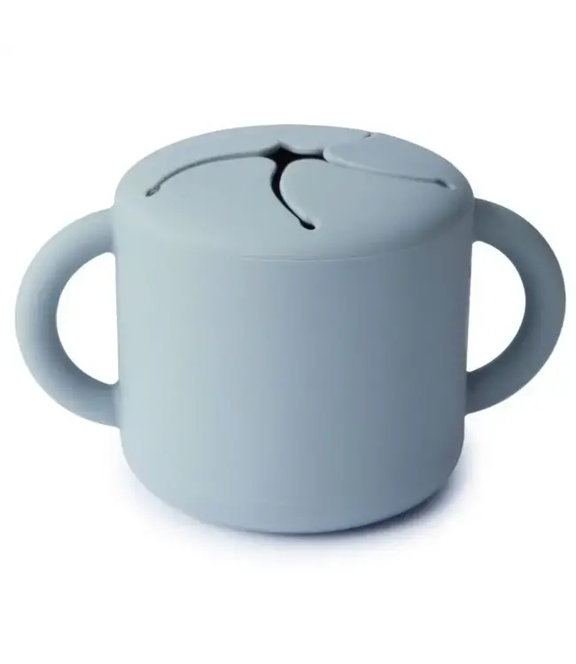 Mushie - Siliconen snackbeker - Powder Blue