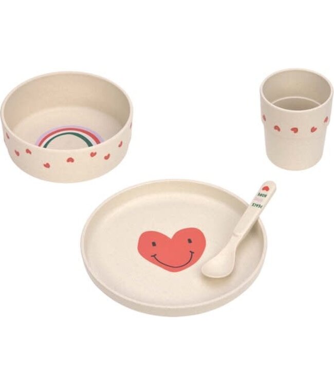 Lassig - Dish Set PP/Cellulose Happy Rascals Heart lavender