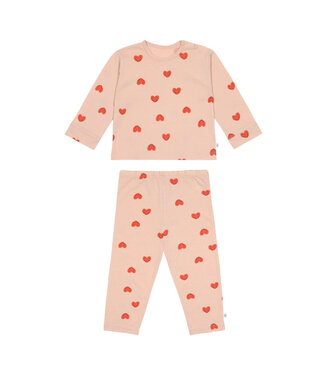 Lassig Lassig - Pyjamaset long sleeves Gots - Heart peach rose