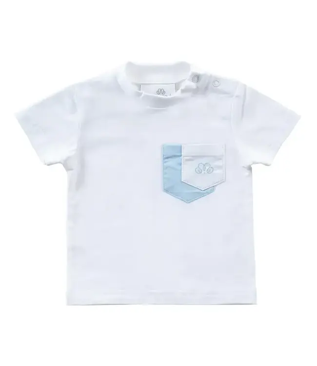 Natini - boys T-shirt white with 2 pockets