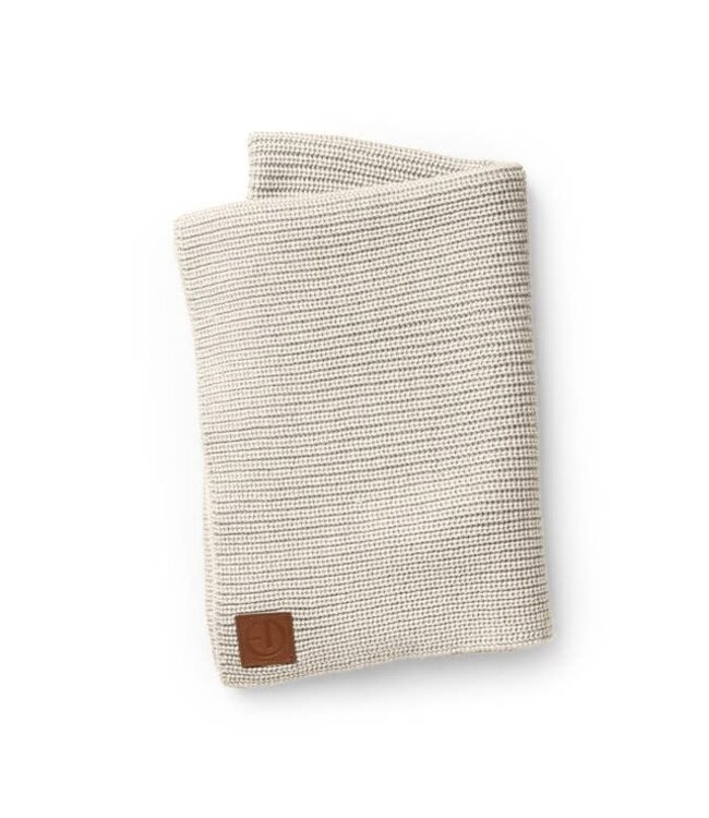 Elodie - Wool knitted blanket vanilla white