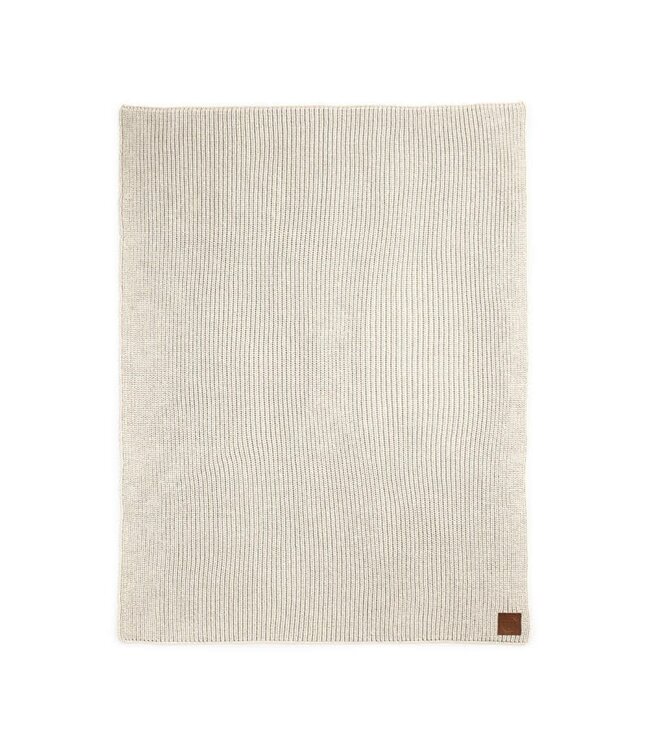 Elodie - Wool knitted blanket vanilla white
