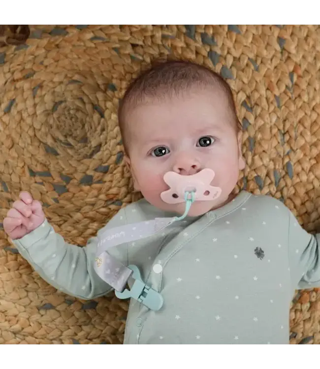 Difrax - Fopspeen dental 0-6M uni pure Pink Blossom