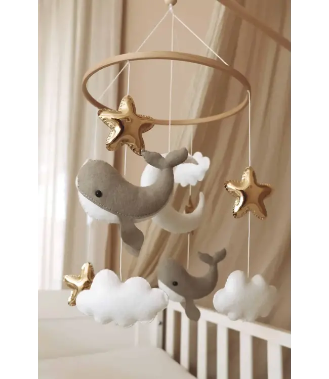 Little Loua - Handmade Little whales baby mobile