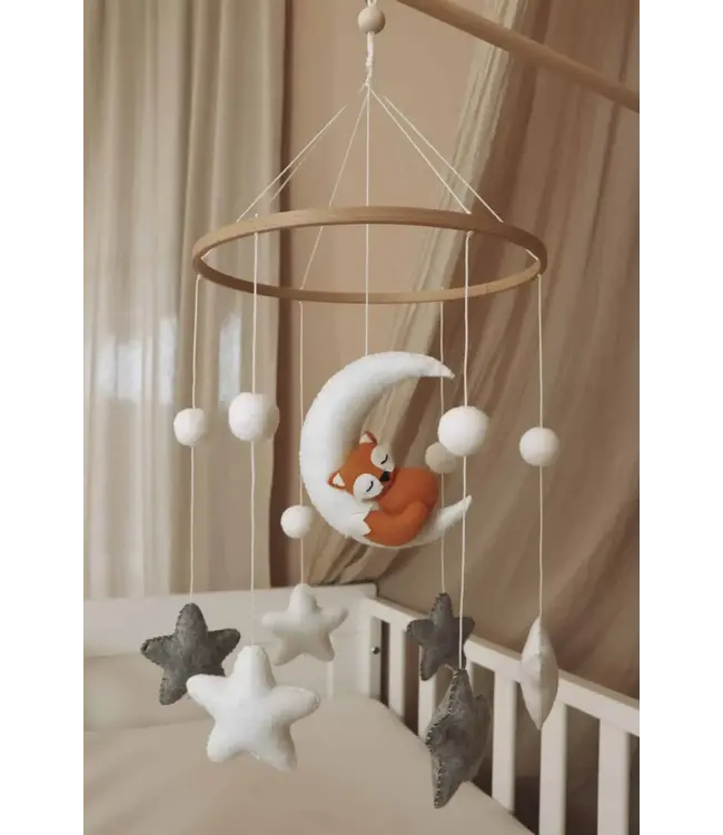 Little Loua - Handmade Sleepy fox baby mobile