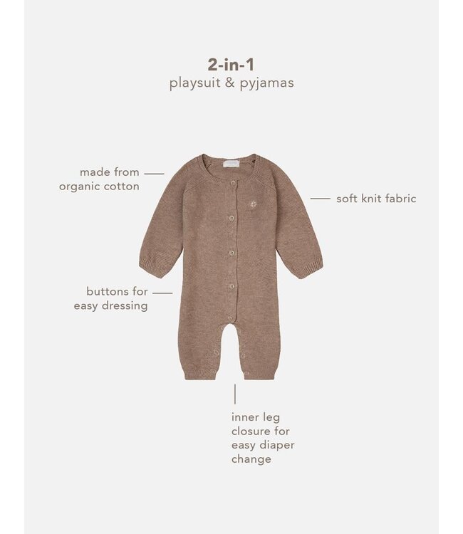 Noppies - Playsuit Monrovia long sleeve Taupe melange