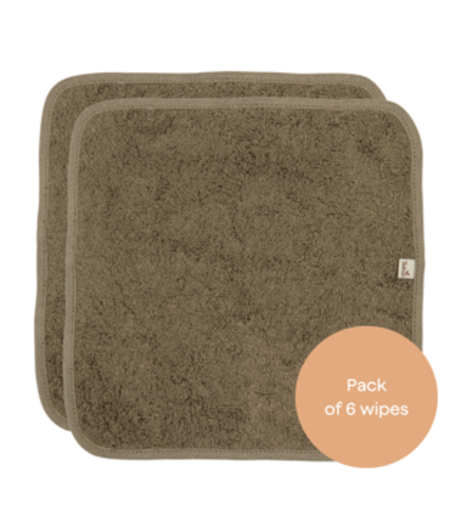 Timboo - REUSABLE SOFT WIPES (6 pieces) - JUNGLE GREEN