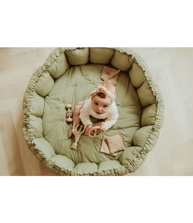 Play & Go - Speeltapijt/Nestje (biologisch katoen) Bloom Meadow green  - 130 cm