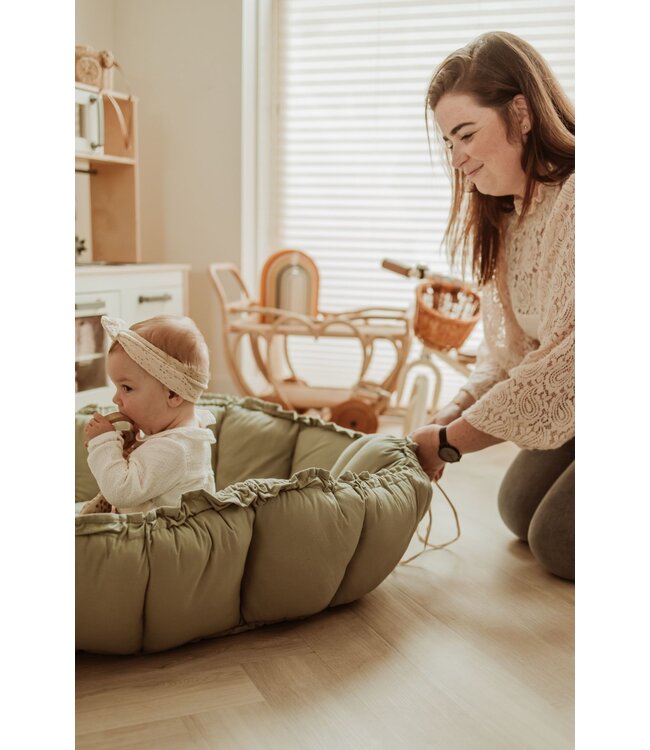 Play & Go - Speeltapijt/Nestje (biologisch katoen) Bloom Meadow green  - 130 cm