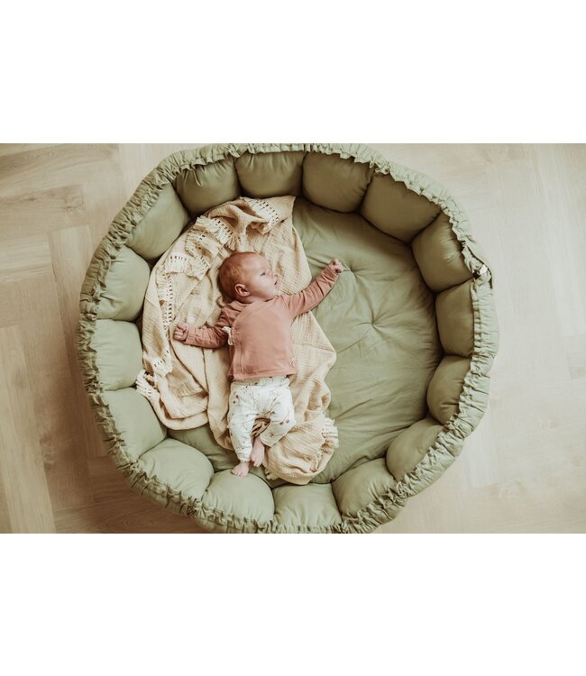 Play & Go - Speeltapijt/Nestje (biologisch katoen) Bloom Meadow green  - 130 cm