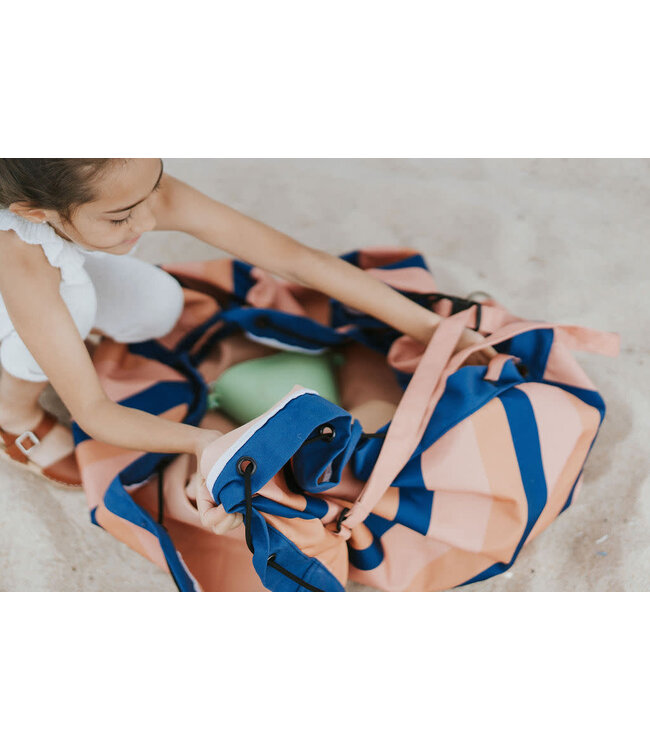 Play & Go - Noomad Outdoor Mokka Stripes Speeltapijt/Opbergzak  - 140 cm