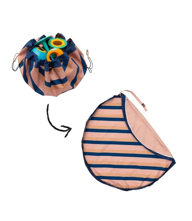 Play & Go - Noomad Outdoor Mokka Stripes Speeltapijt/Opbergzak  - 140 cm