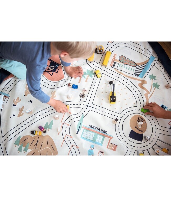 Play & Go - Noomad L.A. Roadmap Speeltapijt/Opbergzak  - 140 cm