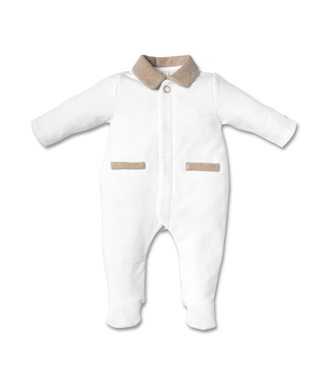 My First collection - Rompersuit First teddy white/beige
