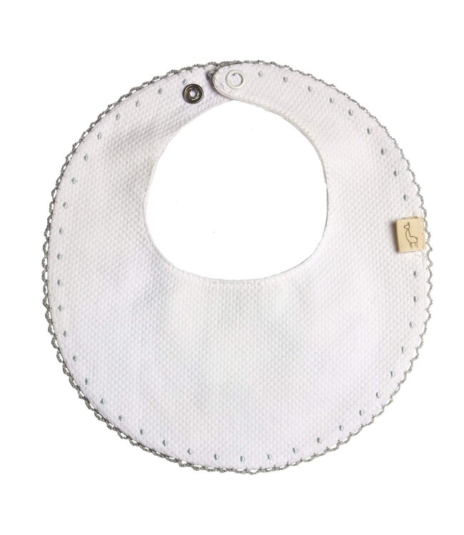 Baby Gi - Round bib with grey dots