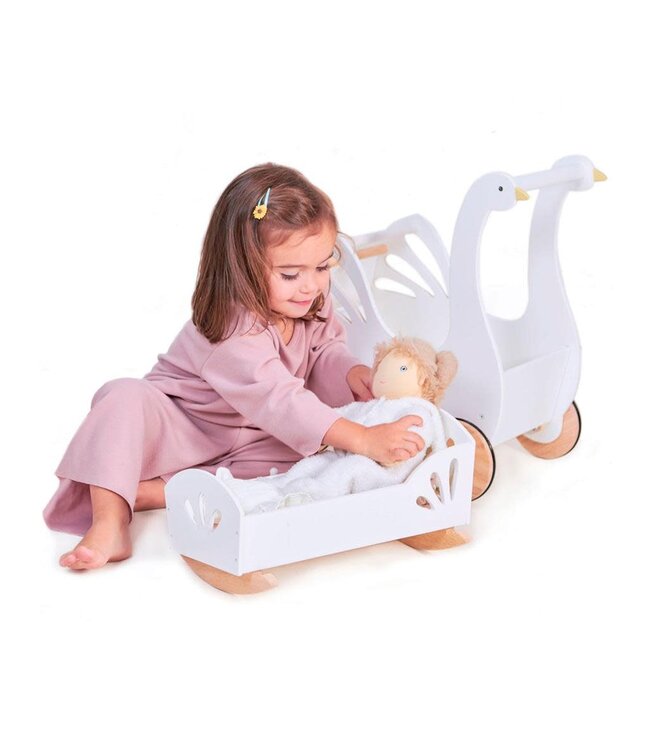 Tender Leaf - POPPENBED Sweet Swan 37,7x21,5x20cm, met accessoires (pop niet inbegrepen)