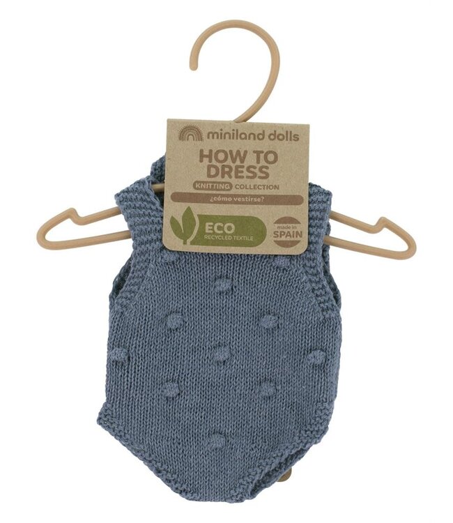 ML Poppen - KLEDIJ SET GEBREID grijsblauw 32cm