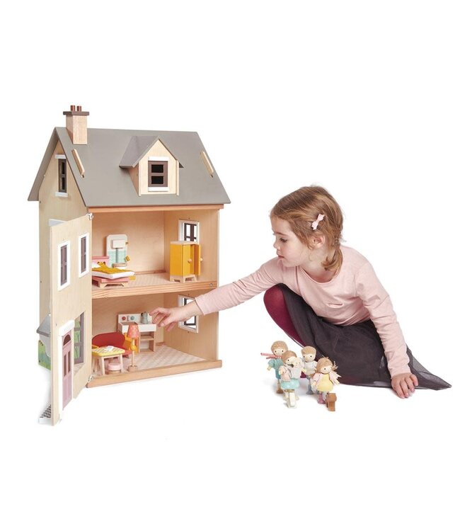 Tender Leaf Poppenhuis - VILLA 'FOXTAIL' 44x37,5x71cm, villa met een set meubels (popjes apart verkrijgbaar)