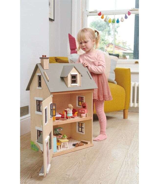 Tender Leaf Poppenhuis - VILLA 'FOXTAIL' 44x37,5x71cm, villa met een set meubels (popjes apart verkrijgbaar)