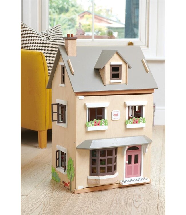 Tender Leaf Poppenhuis - VILLA 'FOXTAIL' 44x37,5x71cm, villa met een set meubels (popjes apart verkrijgbaar)