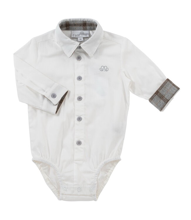 Natini - BODYSHIRT CASPAR VICHY  offwhite/grey