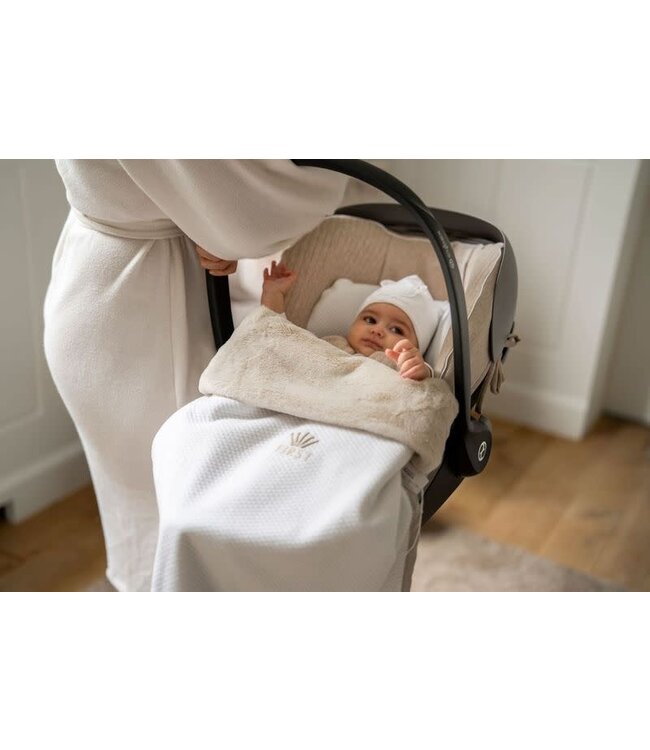 My First collection - Lio blanket Teddy & cotton white/beige