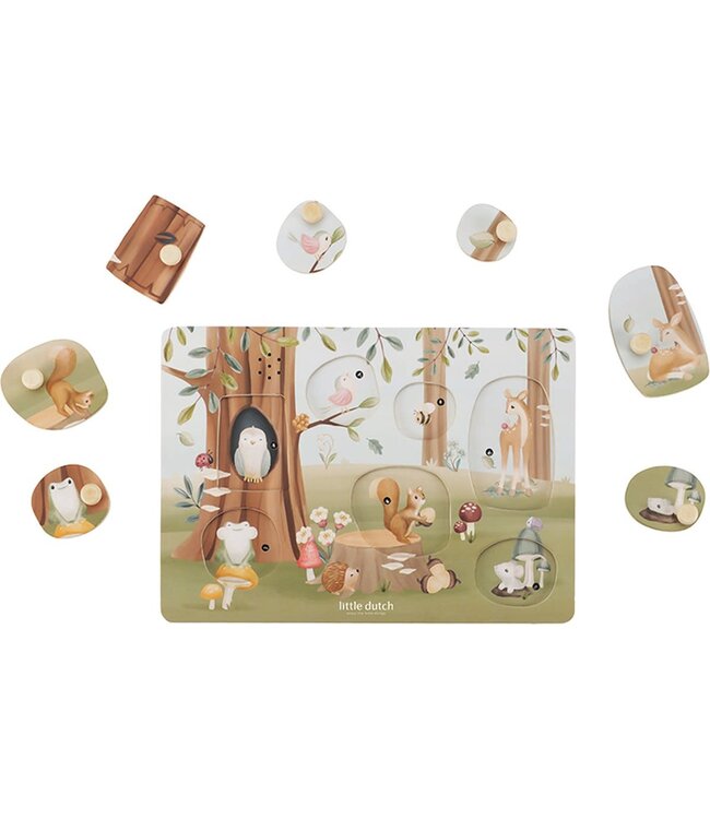 Little Dutch - Geluidenpuzzel hout - Forest Friends FSC