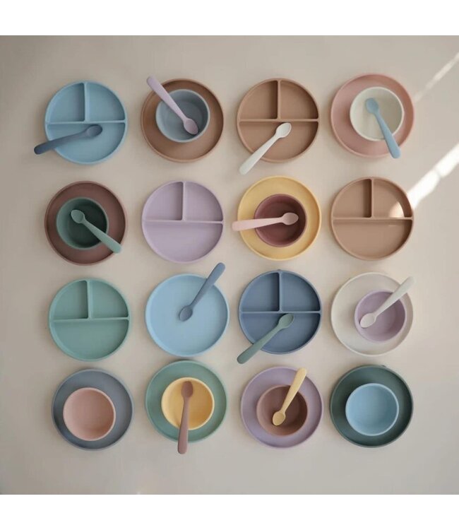 Mushie - Siliconen bord - Powder Blue