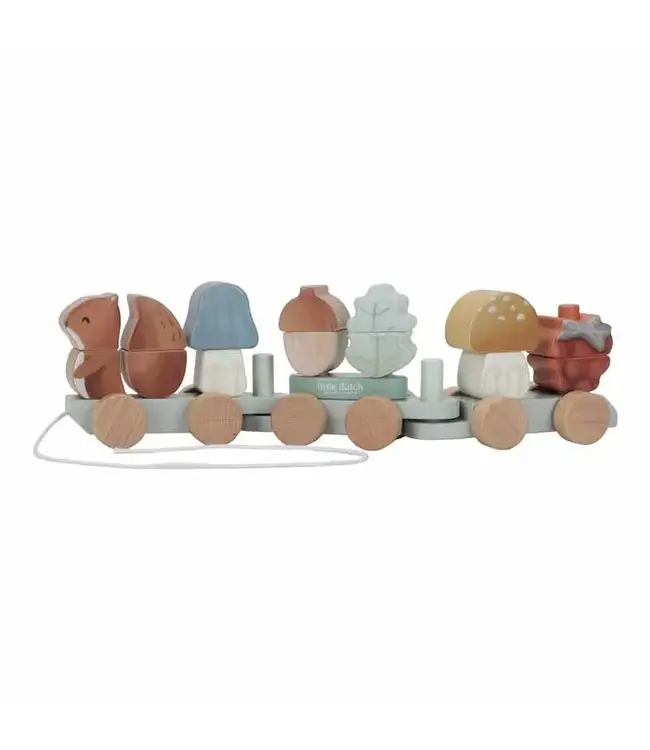 Little Dutch -  Blokkentrein eekhoorn - Forest Friends